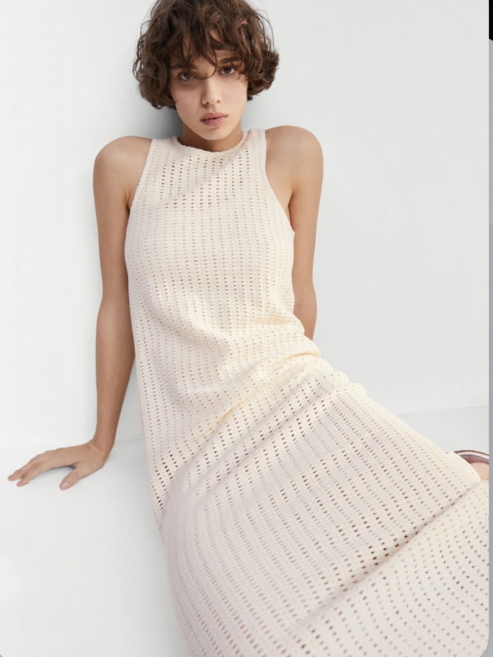Mango crochet style bodycon dress